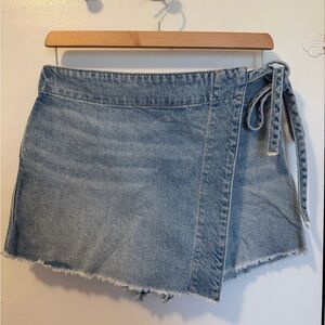 Free People Light Blue Denim Mini Skirt